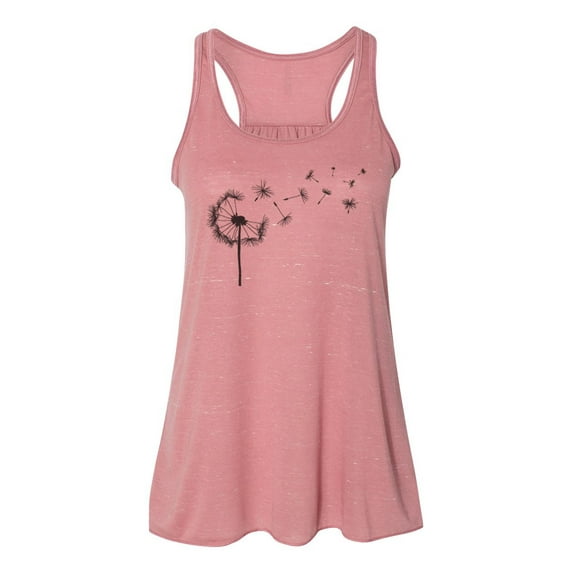 "Dandelion Tank, Dandelion, Soft Bella Canvas, Racerback, Muscle Tank, Workout Top, Gift For Her, Gym Tank, Sublimation, Dandelion Racerback, Mauve Marble, SMALL"