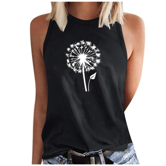 Dandelion Tank Tops for Women Sleeveless Inspirational Graphic Tee Spread Kindness T Shirts Funny Cute Flower Tops
