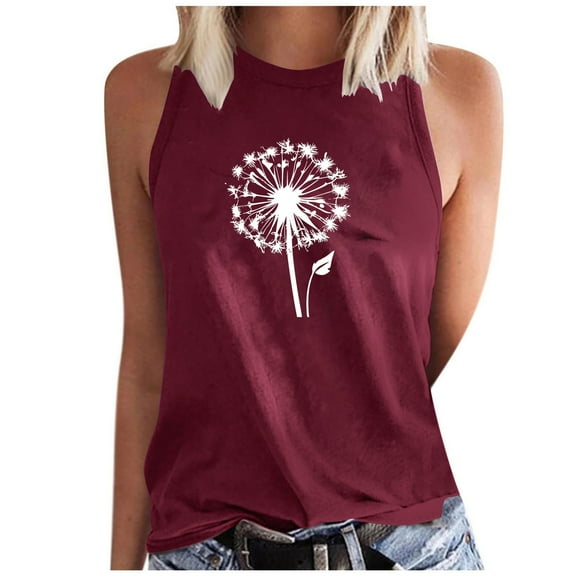 Dandelion Tank Tops for Women Sleeveless Inspirational Graphic Tee Spread Kindness T Shirts Funny Cute Flower Tops