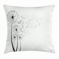 thumbnail image 1 of Dandelion Throw Pillow Cushion Cover, Monochrome Dandelions with Seeds Blowing in the Wind Fluffy Flower Romance Theme, Decorative Square Accent Pillow Case, 18 X 18 Inches, Black White, by Ambesonne, 1 of 2