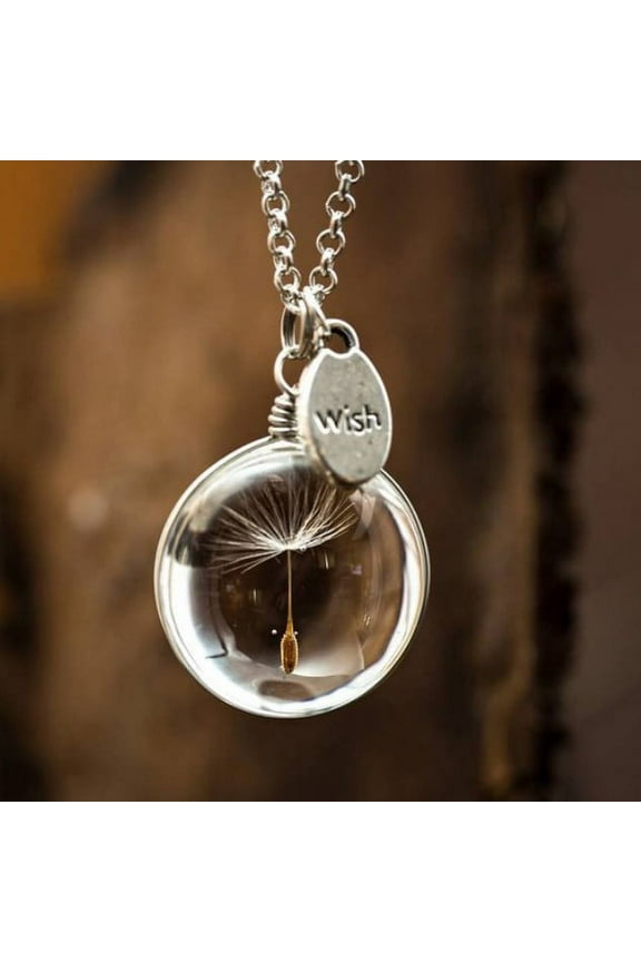 Gem Necklace Heart-shaped Round Oval Double-sided Gem Simple Crystal Necklace