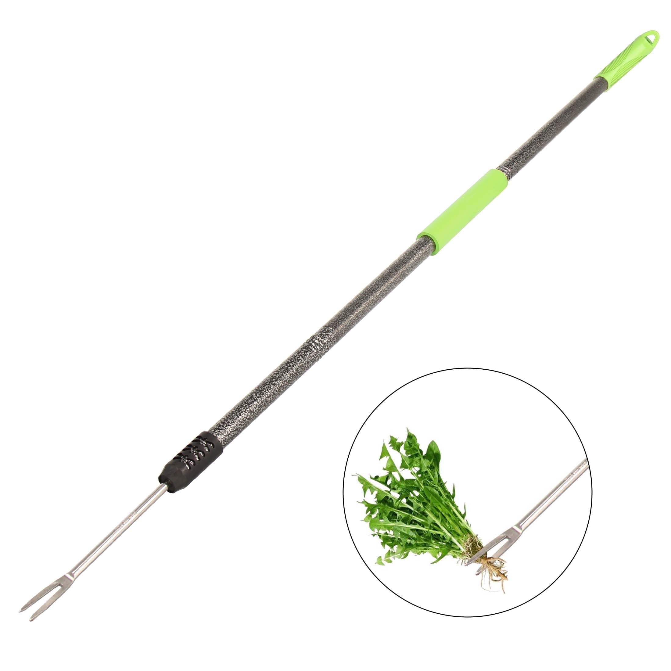 YARTTING Weed Puller Garden Tool, Manual Weed Remover with Adjustable Long Handle and V-Shaped Forks Weeding Dandelion Puller Tool for Deeper Root Digger Thistles in Garden Lawn Farmland