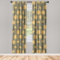 thumbnail image 1 of Dandelion Window Curtains, Summer Colors Floral Pattern with Geometric Inspired Grid Peduncles Art, Lightweight Decor 2-Panel Set with Rod Pocket, Pair of - 28"x95", Marigold Sage Green, by Ambesonne, 1 of 3