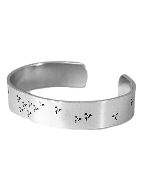 Dandelion Wish Hand Stamped Cuff Bracelet - Adjustable Aluminum Bracelet - Gr...
