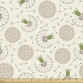 thumbnail image 1 of Ambesonne Dandelions Fabric by the Yard Upholstery, Blowball Composition, 2 Yards, Beige Taupe Fern Green, 1 of 4
