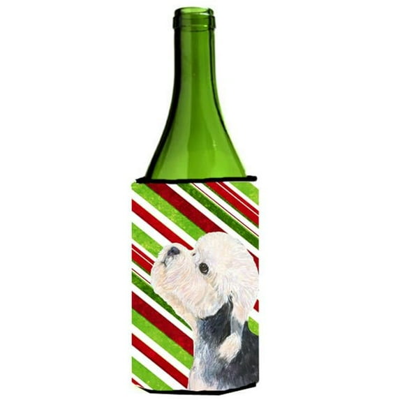 Dandie Dinmont Terrier Candy Cane Holiday Christmas Wine Bottle Hugger - 24 oz.