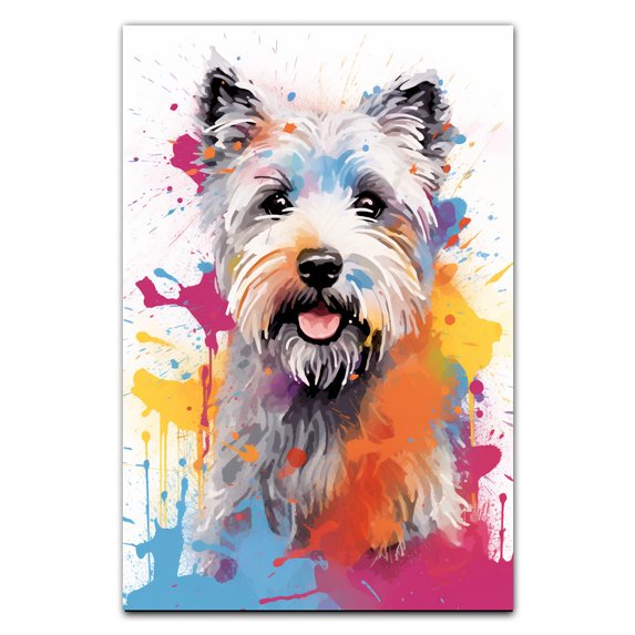 Dandie Dinmont Terrier Dog Art - Watercolor Style Wall, Home or Apartment Decor - Sweet Poster Print Gift for Puppy Lovers, Dog Lovers, Women, Girls, Kids, Baby Room, Nursery