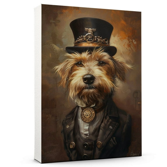 Dandie Dinmont Terrier Dog Canvas Painting Canvas Art Prints Bathroom Artwork for Wall Living Room Bedroom Bathroom Wall Art Framed Art Wall Decor Wood Wall Hanging Art