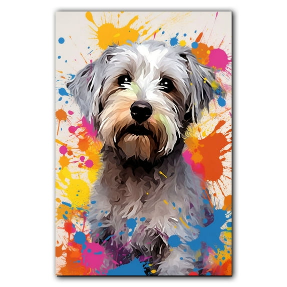 Dandie Dinmont Terrier Dog Cat Portrait Watercolor Painting Custom Canvas/Framed Canvas Prints - Wall Art for Home Decoration, Memorial Gift for Pet Lovers Dog Moms, home decor living room