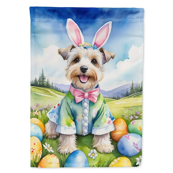 Dandie Dinmont Terrier Easter Egg Hunt Garden Flag 11.25 in x 15.5 in