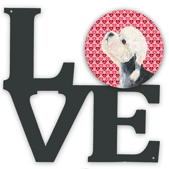 Dandie Dinmont Terrier Hearts Love Valentines Day Metal Wall Artwork LOVE