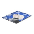 thumbnail image 1 of "Dandie Dinmont Terrier Winter Snowflakes Holiday Mouse Pad Hot Pad or Trivet", 1 of 1