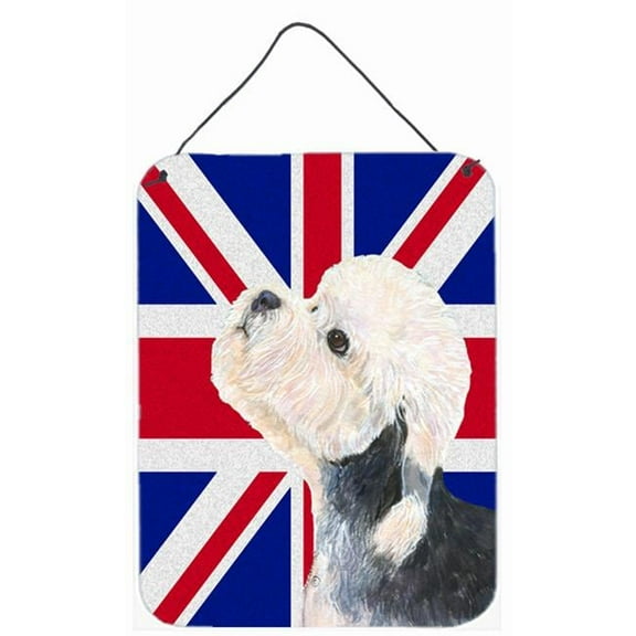 Dandie Dinmont Terrier With English Union Jack British Flag Aluminum Metal Wall Or Door Hanging Prints