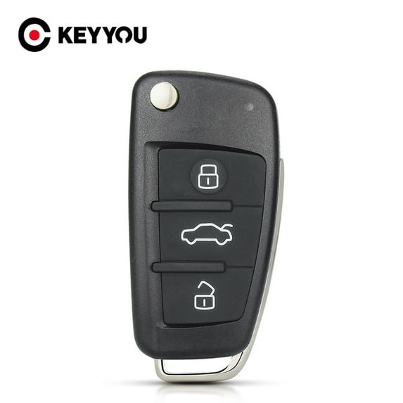 Dandkey 3 Buttons For Audi A2 A3 A4 A6 A6L A8 S5 Q7 TT A3 (8P1) 2006 2007 HAA HU66 Flip Folding Remote Car Key Case Uncut Blade