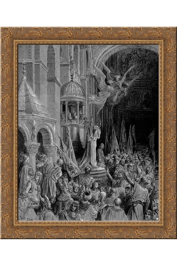 Dandolo, Doge of Venice, Preaching the Crusade 24x20 Gold Ornate Wood Framed Canvas Art by Gustave Dore