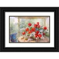 thumbnail image 1 of Dandorf, Olga 14x10 Black Ornate Wood Framed with Double Matting Museum Art Print Titled - Tulips and bird-cherry, 1 of 4