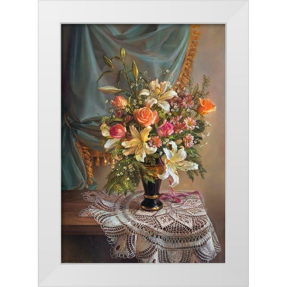 Dandorf, Olga 18x24 White Modern Wood Framed Museum Art Print Titled - Bouquet 1