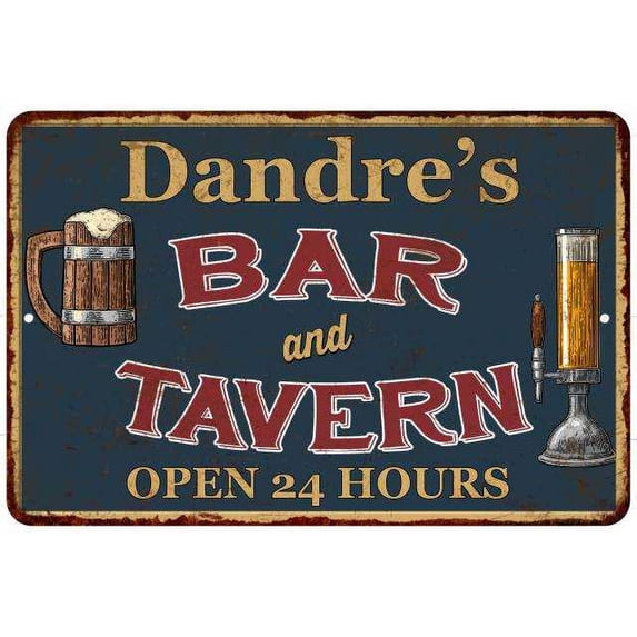 Dandre's Green Bar & Tavern Rustic Sign Decor 8x12 208120047567