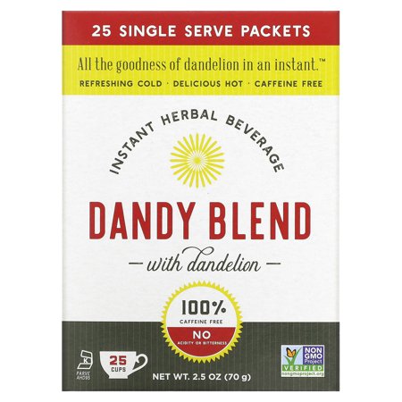 Dandy Blend, Instant Herbal Beverage With Dandelion, Caffeine Free, 25 Single Serving Pouches