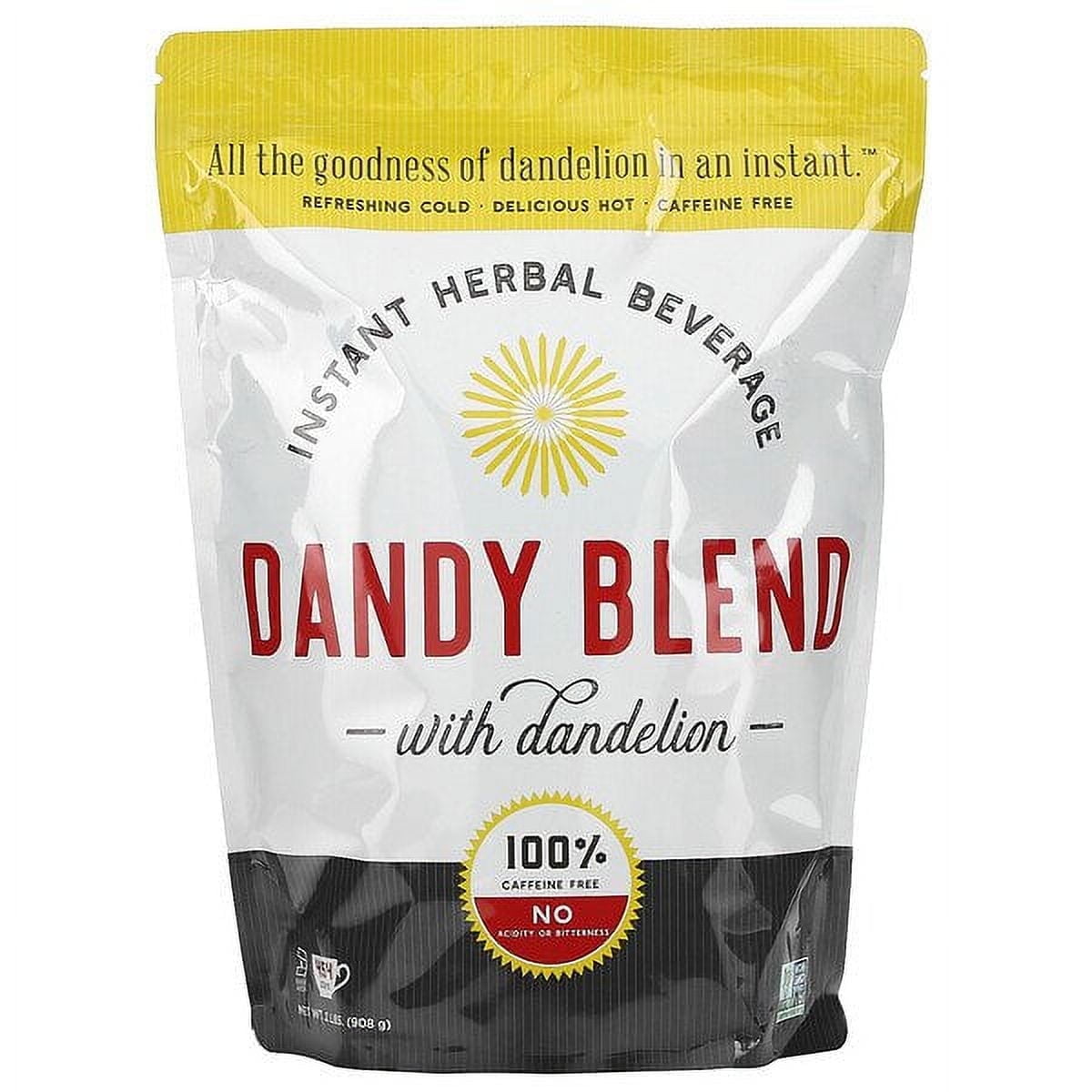 Dandy Blend, Instant Herbal Beverage with Dandelion, Caffeine Free, 2 lbs Pack of 4