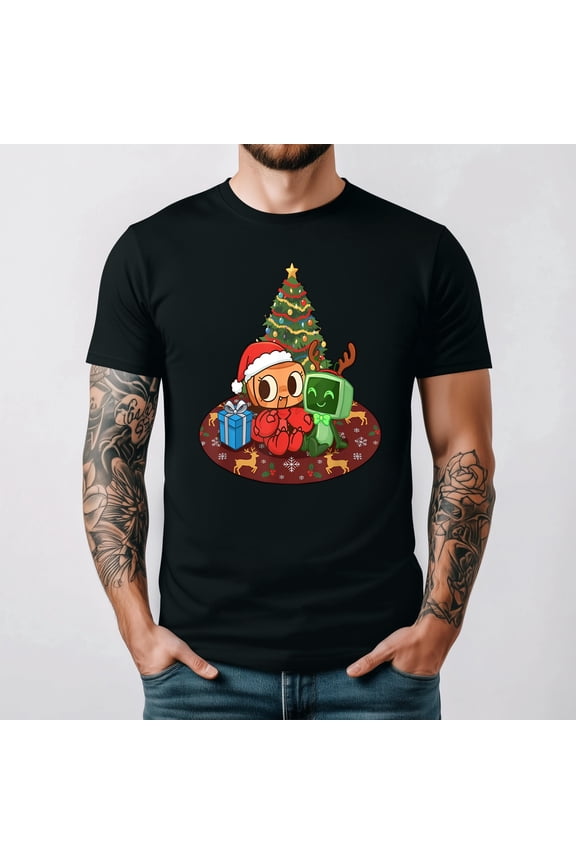 Dandy Vee Holiday Toon World Shelly Festive Cartoon Graphic T Shirt, for men & women up to 5XL