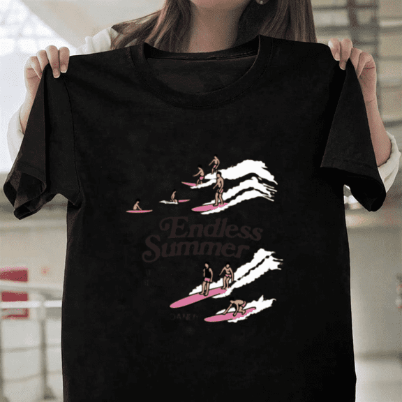 Dandy Worldwide Endless Summer Vintage Tropical Beach Surfing Vibe Unisex T-Shirt, up to size 3XL.