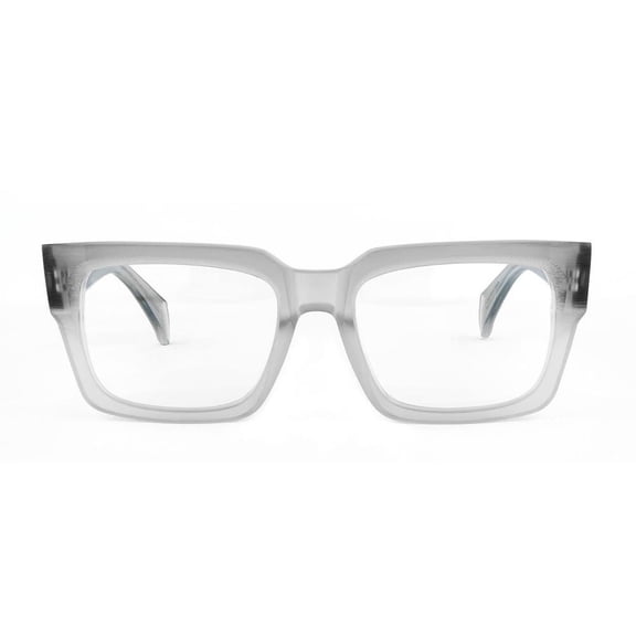 Dandy's Men's Arthur Rough Rectangular Acetate Sunglasses Transparent
