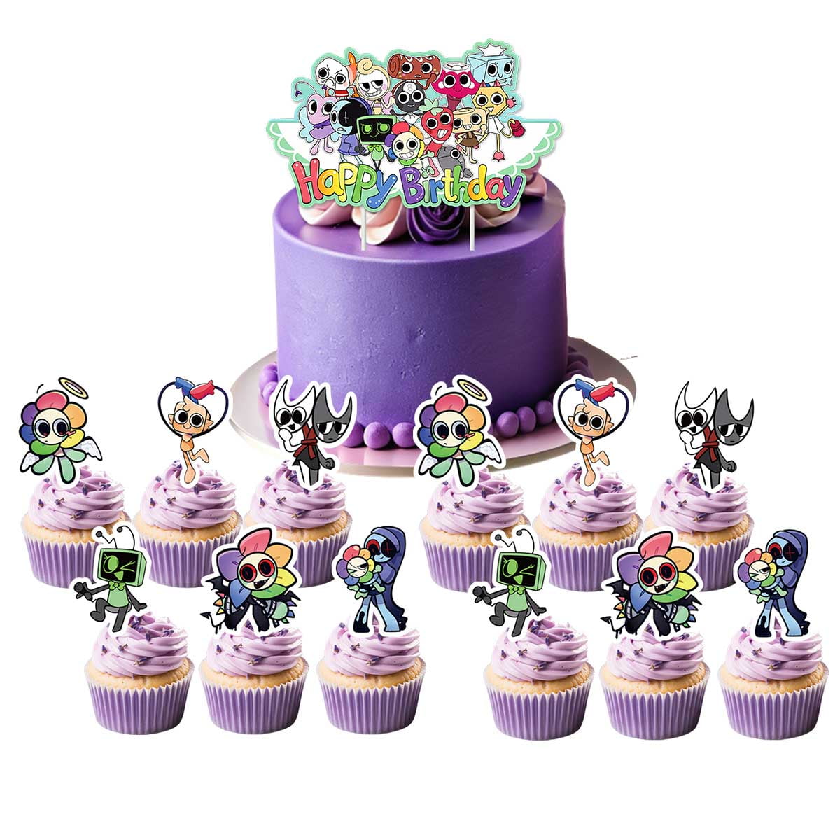 Dandy's World Cake Topper CupcakeS Set Birthday Party Supplies Decoration Decor Kit
