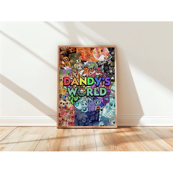 Dandy's World Poster, Roblox Inspired Wall Art, Gaming Room Decor, Cartoon Character Print, Colorful Gamer Artwork, Kids Room Poster , Poster Print Only