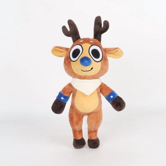Dandy's World Reindeer Buddy Plush Toy, 11.8" Soft Stuffed Winter Deer Character Doll, Horror Game Collectible Plushie for Kids & Fans Birthday Halloween Gift