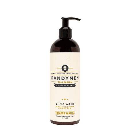 DANDYMEN COLLECTION Deep Clean 3-IN-1 Body Wash 16 fl oz Tobacco Vanilla