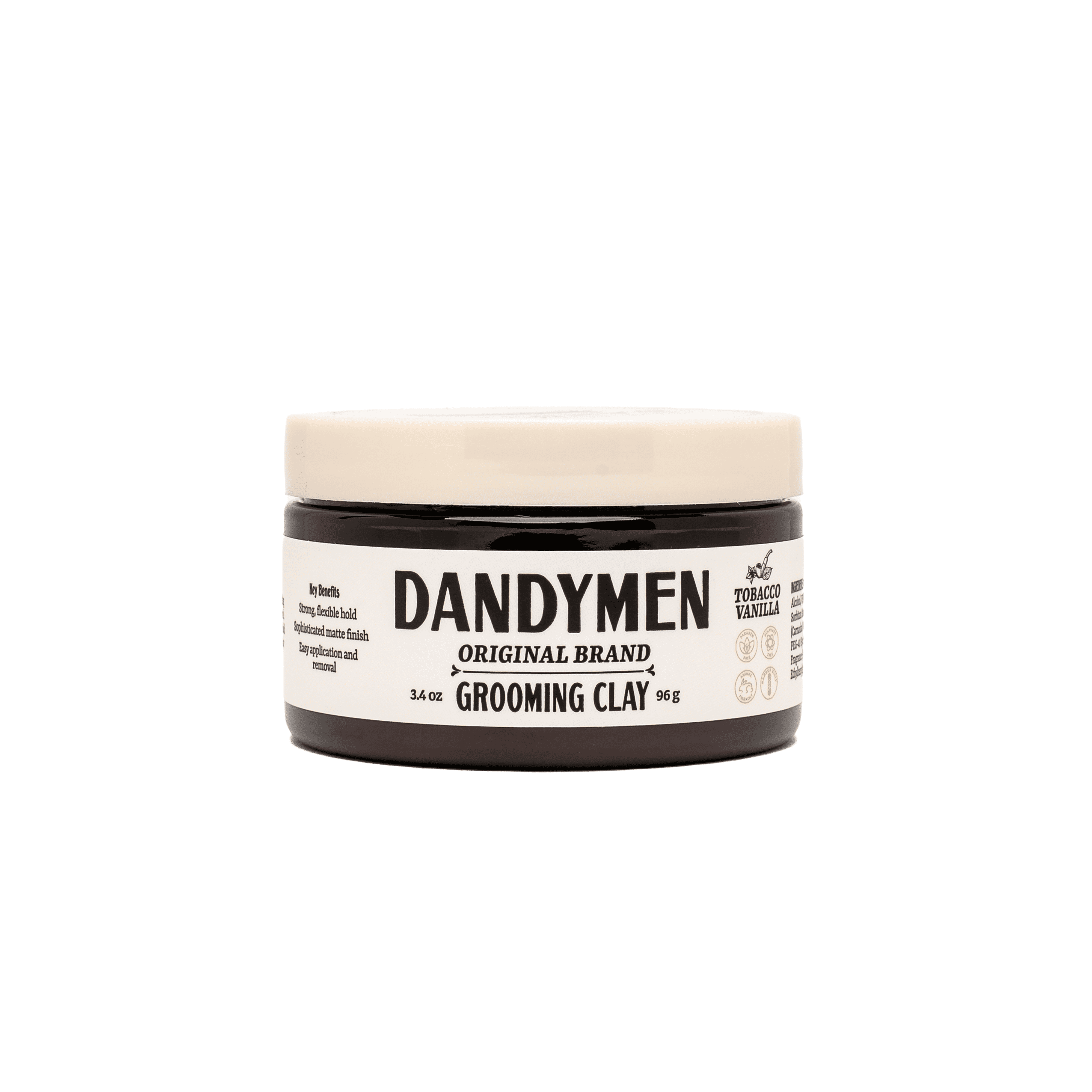 DANDYMEN COLLECTION Strong Hold Matte Grooming Clay 3.4 oz Tobacco Vanilla 