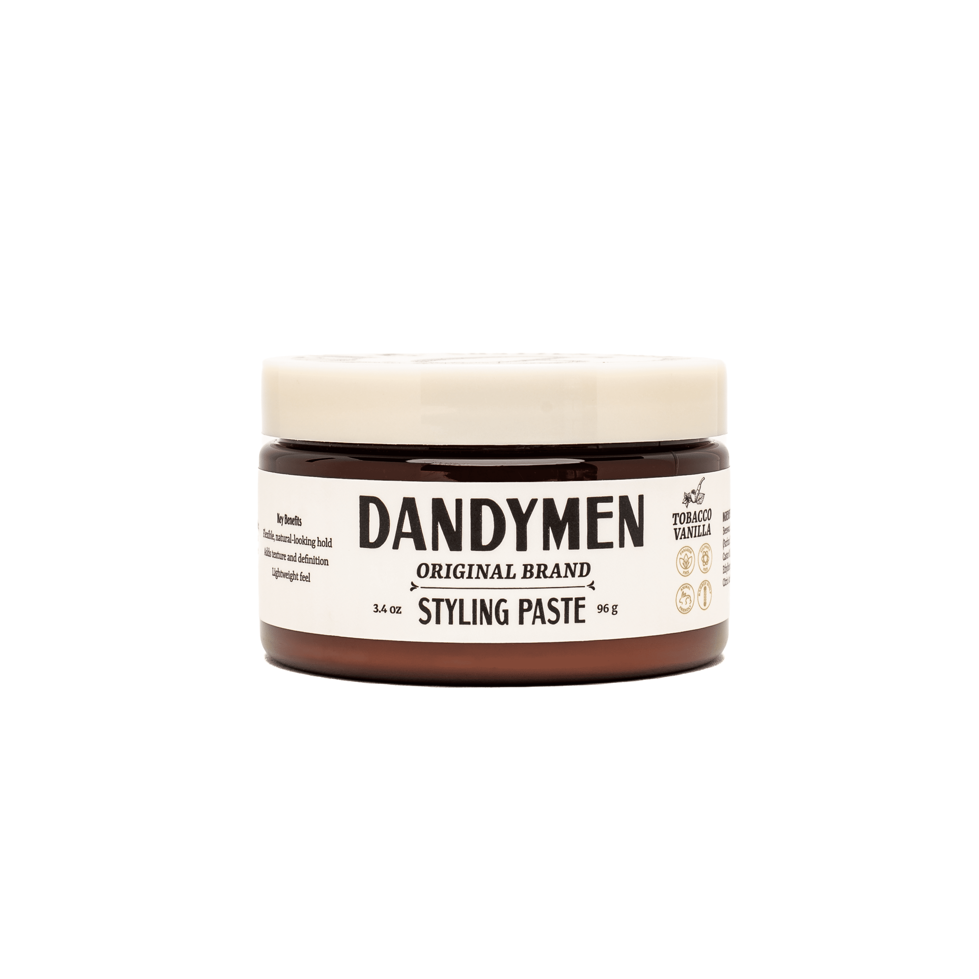 Dandymen Versatile Men's Hair Styling Paste, Medium Hold, Tobacco