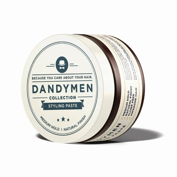 Dandymen Collection Men's Hair Styling Paste, Medium Hold, Tobacco Vanilla, 3.4 oz