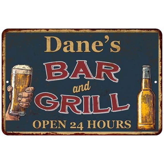 Dane's Green Bar and Grill Sign 16 x 24 Matte Finish Metal 116240044088
