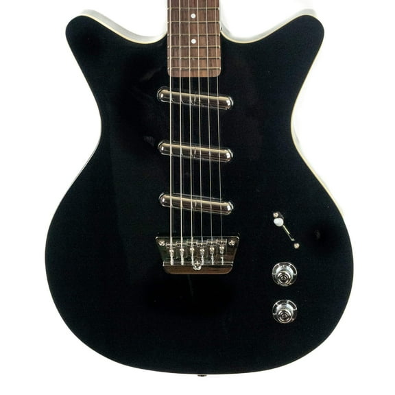 Danelectro 59 Triple Divine 3-lipstick pickup gloss black electric only 6 lbs, 2 oz, new model!