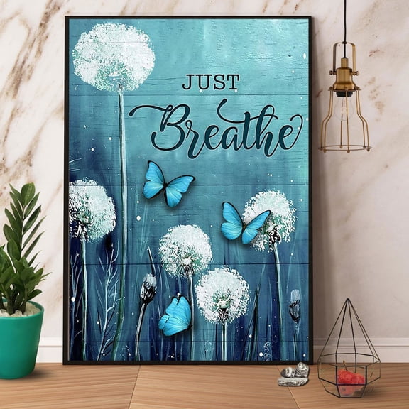 Danelion Blue Butterfly Just Breathe Sapphire Great Print Gift Paper Poster No Frame Wall Art 24 x 36 Inch Poster