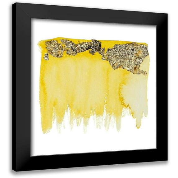 Danelle, B. 20x20 Black Modern Framed Museum Art Print Titled - Gold Flake Yellow