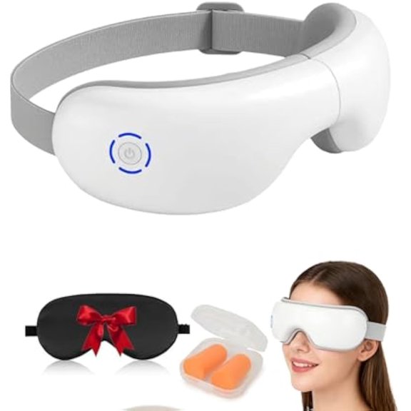 Danfie Eye Mask Massager, Smart Eye Massager with Heat, Bluetooth Music, Danfie Eye Massager, Massages Eye Muscles, 100°-108°f Warm Compress, 5 Massage Modes and 180° Folding Design (1Pcs)