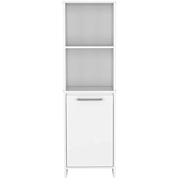 Danforth Pantry Cabinet with 1 Cabinet and 4 Shelves, White$$Furniture