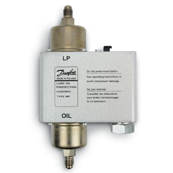Danfoss 060B200391 Oil Differential Pressure Control MP54, 9 Psi Control Differential, Regulation Range LP Side 29 inHg - 175 psi,120 Sec Time Relay Delay, 1/4 in Flare M Connection