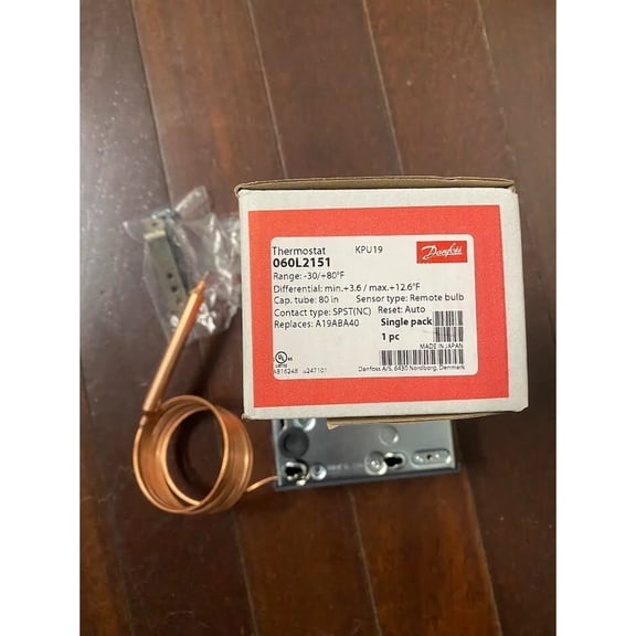 Danfoss 060L2151 KPU19 Refrigeration Thermostat Range -30F to 80F