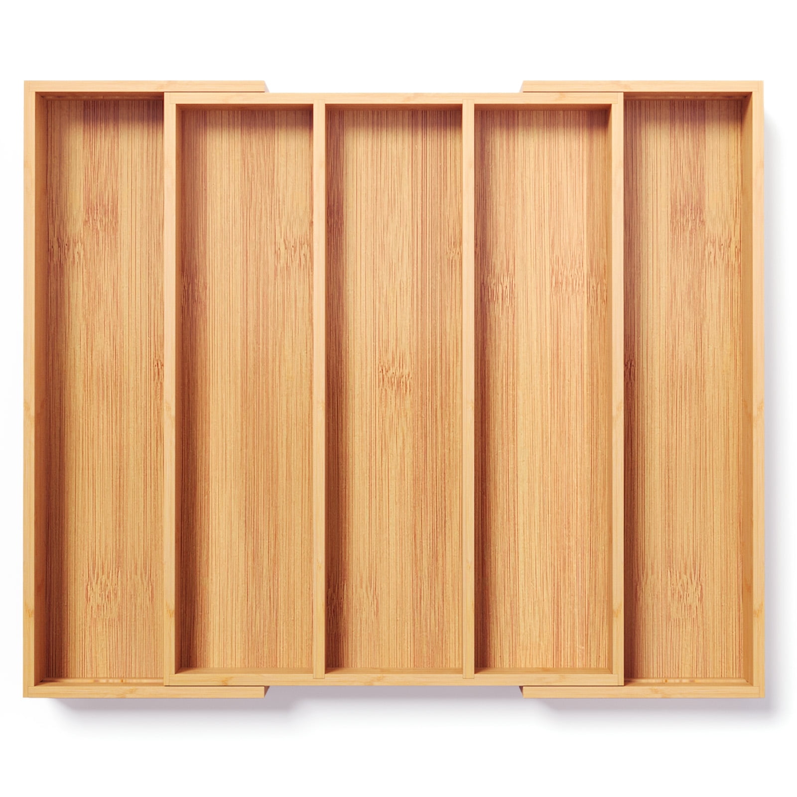 Danfoxer Expandable Kitchen Drawer Organizer,Bamboo Silverware Organizer,Adjustable Flatware Tray for Utensils(16.9*13.3~22.8*1.96)
