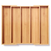 Danfoxer Expandable Kitchen Drawer Organizer,Bamboo Silverware Organizer,Adjustable Flatware Tray for Utensils16.9*13.322.8*1.96
