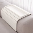 thumbnail image 1 of Danfoxer Sofa Arm Tray,Bamboo Folding Couch Arm Tray,Sofa Armrest Trays with Anti-Slip Pad for Drinks,Snacks,Phone,Remote Control（White）, 1 of 6