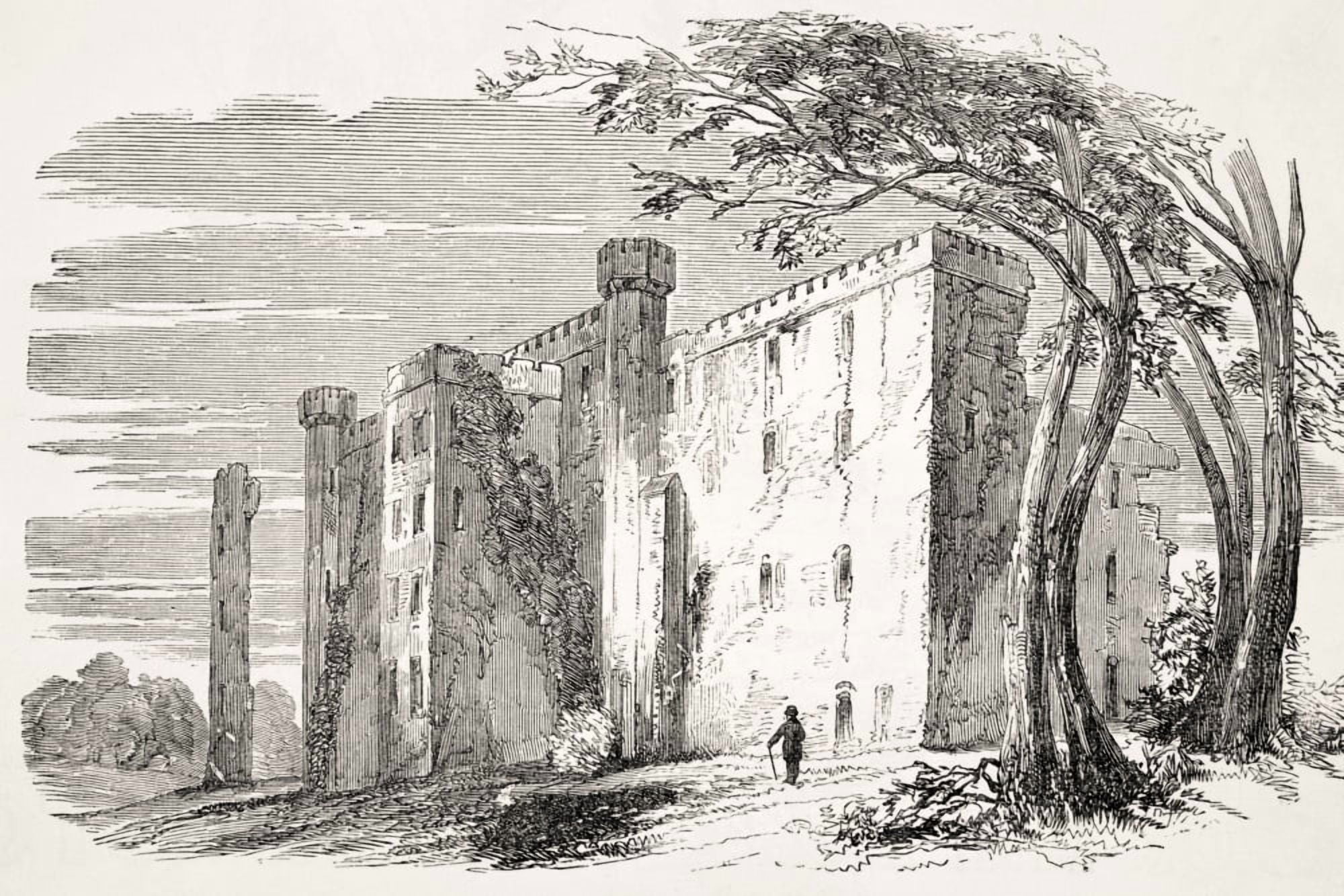 Dangan Castle County Clare Ireland From Old Englands Worthies By Lord Brougham And Others Published London Circa 1880s Canvas Art - Ken Welsh Design Pics (34 x 22)
