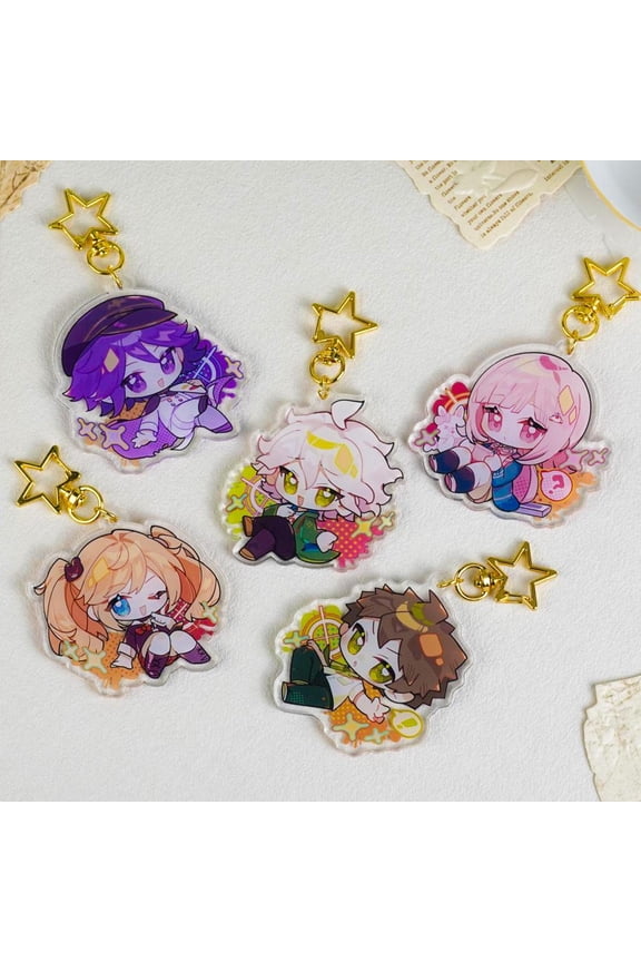 Danganronpa Chibi Acrylic Keychain Set | Cute Anime Bag Charm | Star Clasp Backpack Accessory | Danganronpa Gift for Anime Fans (1 keychain)