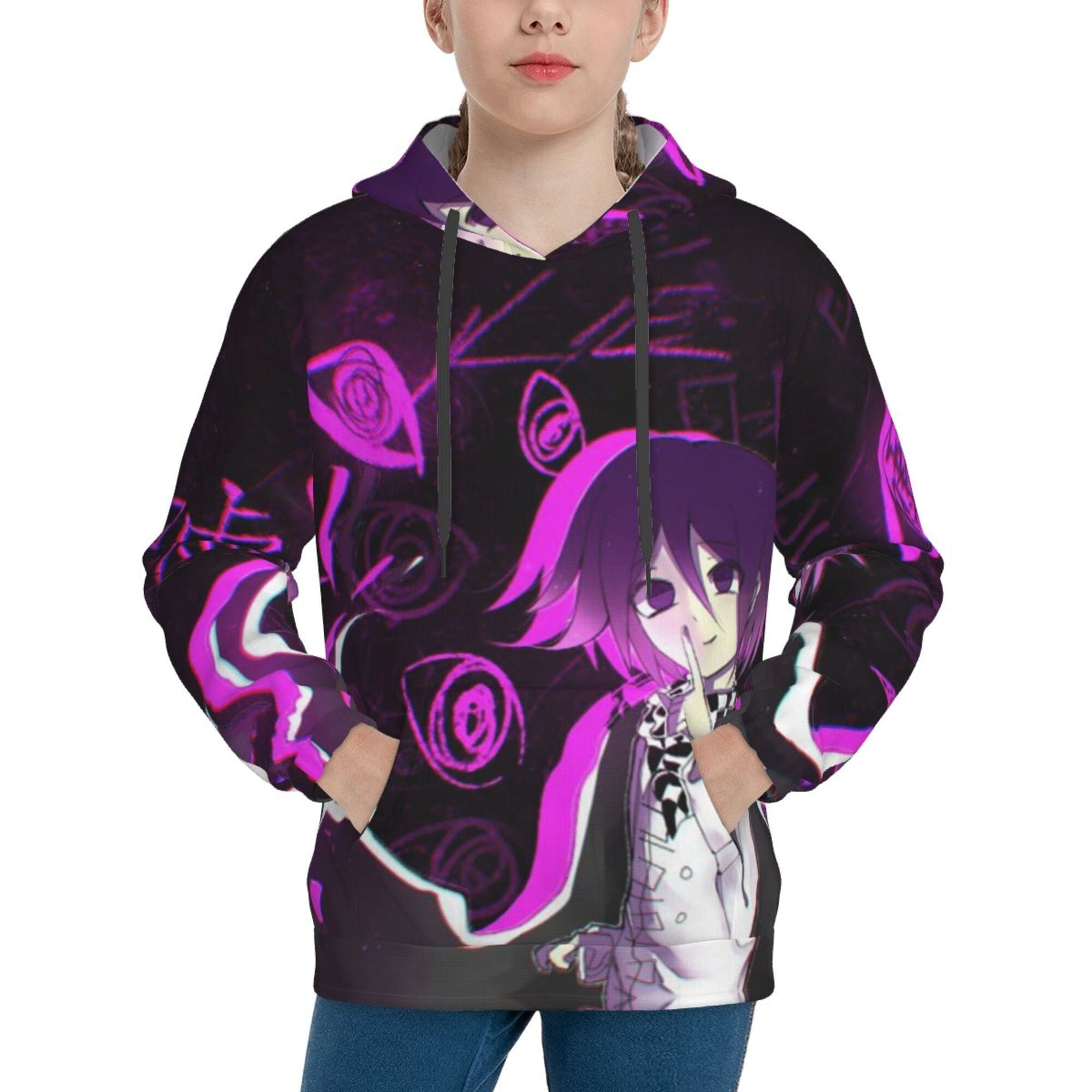 Danganronpa Kokichi Oma Kids Hoodie 3d Print Sweatshirt Soft Pullover Hooded With Big Pockets Fans Gifts For Boys Or Girls Medium