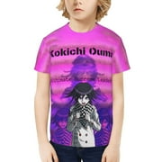 Danganronpa Kokichi Oma Kids T-Shirt 3d Printed Graphic T-Shirts Boys And Girls Short Sleeve Shirts For Youth Kids X-Small