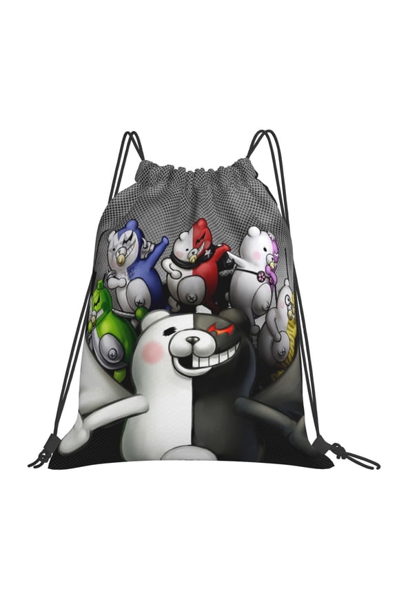 Danganronpa Monokuma Drawstring Backpack Sport Gym Bag For Yoga Swimming Gymsack Sport Strap Pack Bag